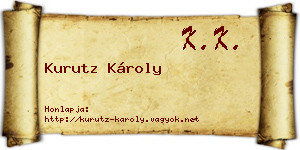 Kurutz Károly névjegykártya