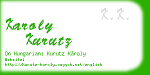 karoly kurutz business card